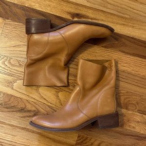 Tory Burch Brown Pull On Ankle Chelsea Boots 7.5